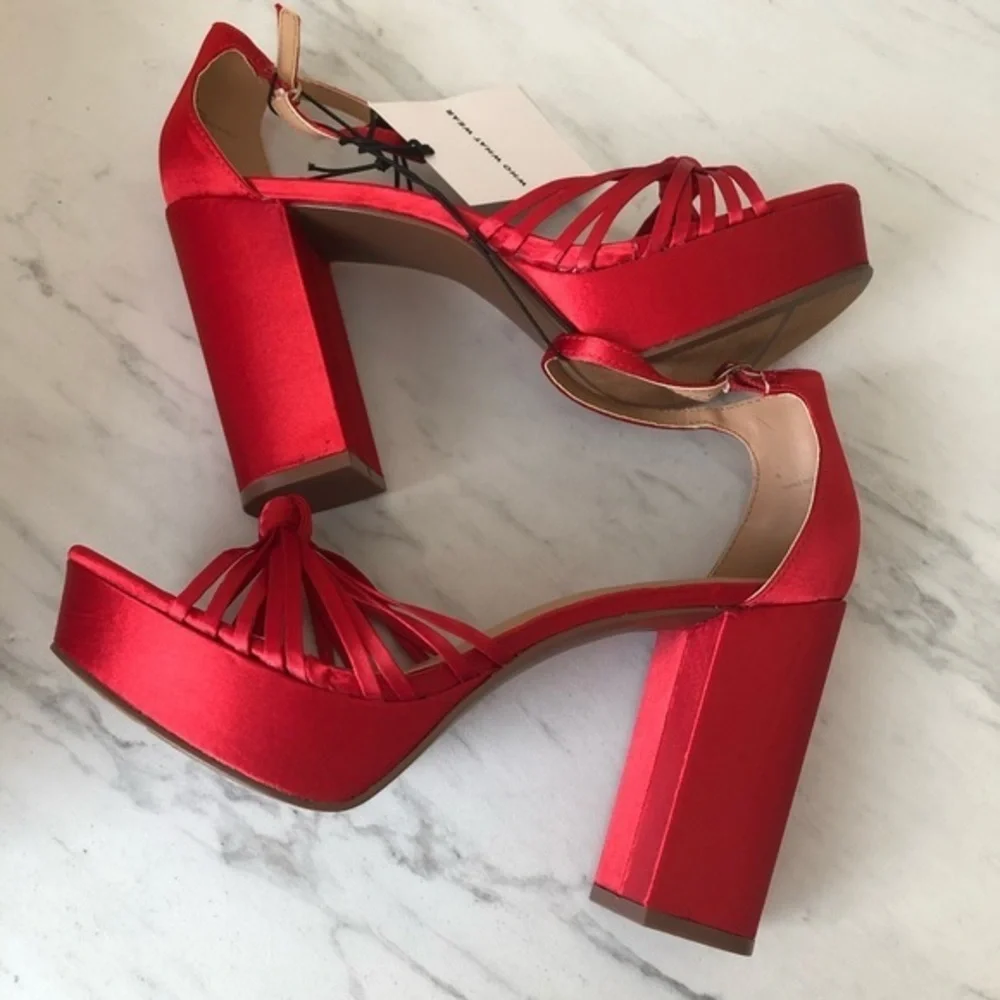 Who What Wear Platforms Red Ella High Heel Shoes